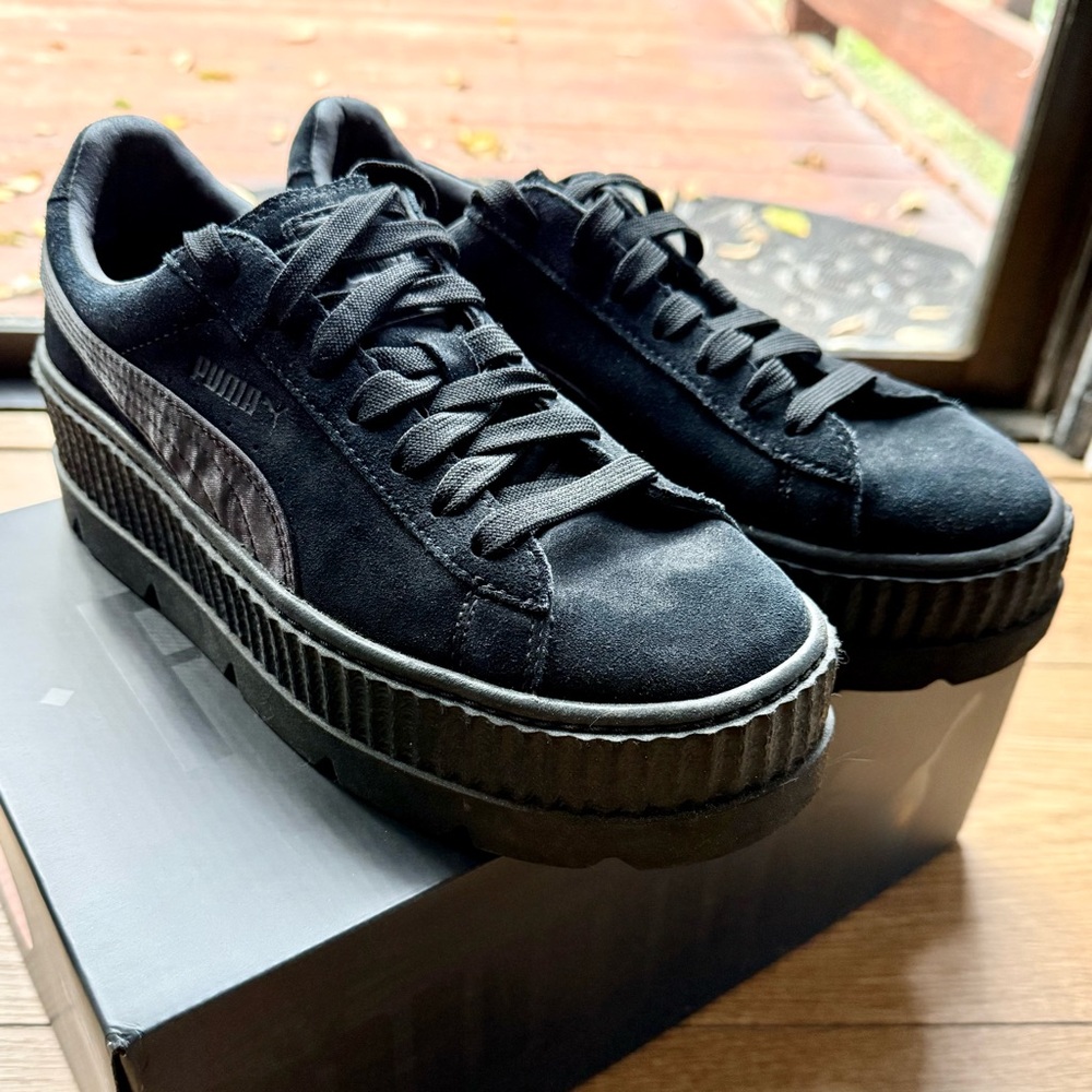 FENTY x PUMA Cleated Creeper Black Suede, Platform Sneakers, 2017 Release, Sz 9